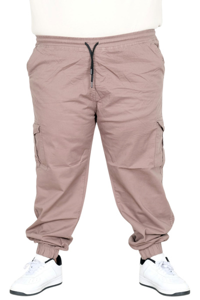 ModeXL Mode XL Büyük Beden Erkek Keten Kargo Jogger Valencia 21911 Toprak
