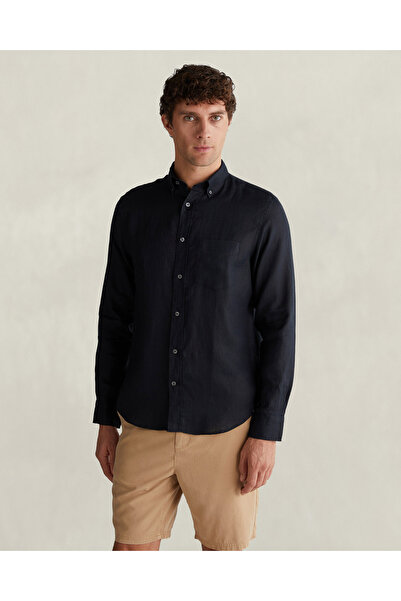 Gant Erkek Siyah Regular Fit Gömlek