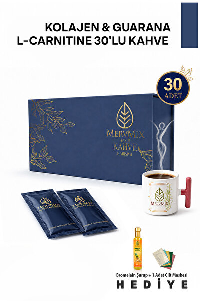 MervMix Kahve & Coffee - Diyet Form Kahve Kolajen & Guarana Ekstraktlı & L-Ca...