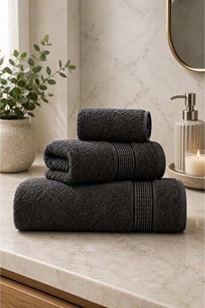 Elovias Ezgi 3'lü Havlu Seti | 70x140 Banyo Havlusu + 50x90 Baş Havlusu + 30x...