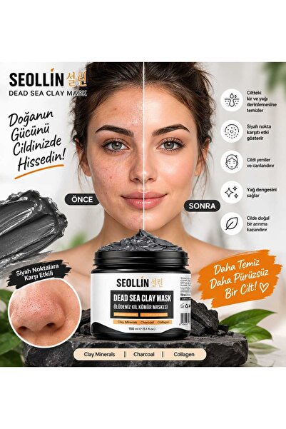 SEOLLİN ÖlüDeniz Kil Maskesi Kolajen Siyah Nokta Gözenek Sıkılaştırıcı Ölü De...