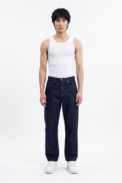 Machinist Erkek Relaxed Baggy Jean Efektli Lacivert Pantolon