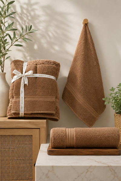 Elovias 2'li Battal Boy Banyo Havlu Seti | 90x170 cm Banyo Havlusu + 50x90 cm...