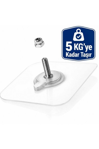 Genel Markalar 2 Adet Süper Güçlü Çerçeve Askısı Pin Delgisiz Vidalı Tırnak Kanca Yapışkanlı Raf Tutucu Askı