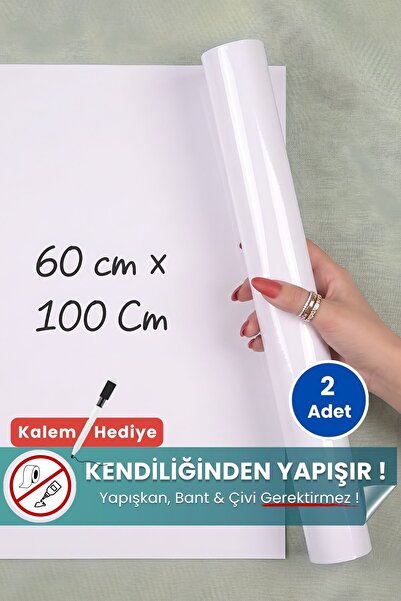Pi Papers Akıllı Kağıt - 60x100 Cm Beyaz, 2 Adet, Yapışkansız Tutunan, Sihirli, Inovatif Yazı Tahtası Ve Pano