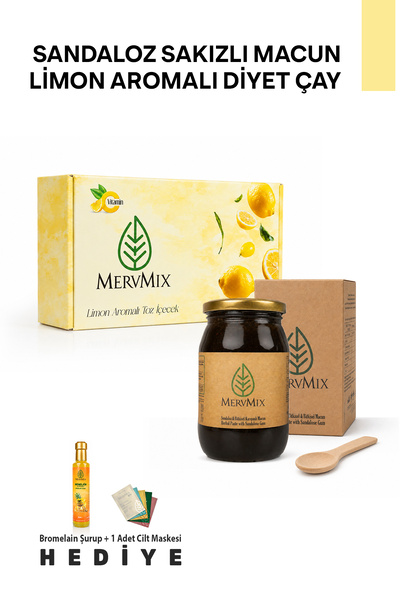 MervMix Sandaloz Sakızlı Diyet Macun & Limon Aromalı Form - Detox Çay - Yüz B...