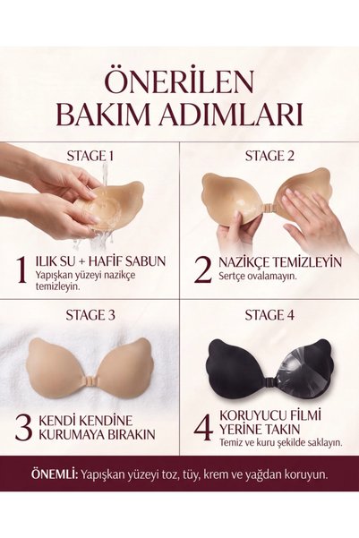 Tuberose Low-Cut/Evening Dress Enhancing and Lifting Bra with High Adhesive Feature and Clasp