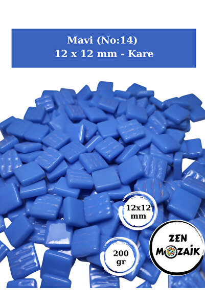 Zen Mozaik Sanatsal Mozaik Çalışmalarınız için 12 x12 mm - Kare Cam Mozaik Taşı