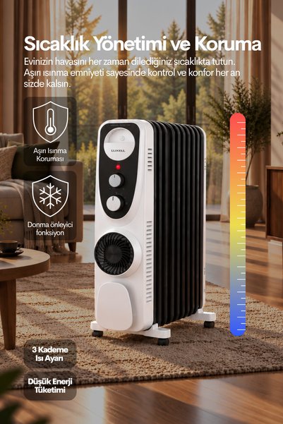Luxell Lux11-Fp-Bw 11 Dilim 2700 Watt Turbo Fanlı Yağlı Radyatör