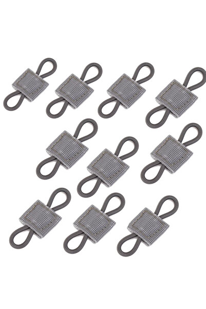 choice2 GRAY 10pcs MOLLE Elastic Nylon Webbing Ribbon Buckle Outdoor Hiking H...
