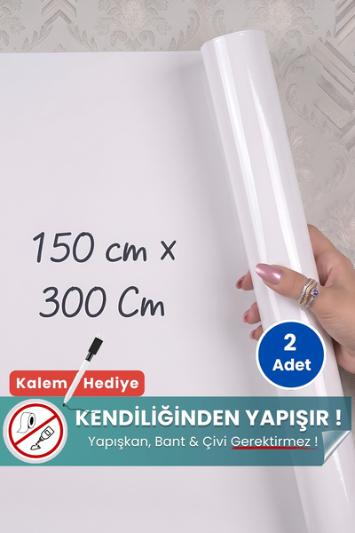 Pi Papers Akıllı Kağıt - 150x300 Cm Beyaz, 2 Adet Taşınabilir Pratik Kullanış...