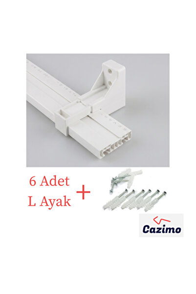 CAZIMO Perde Rayı Korniş L Ayak Duvara Montaj Plastik Askı Aparatı - Vida ve ...