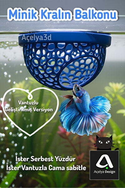 açelya3d Beta Fish Betta Resting Area & Breeding Nest – Halfmoon Foam Nest Su...