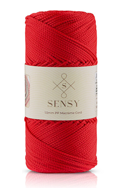 SENSY 1.5 Mm - 100 gr Polyester Macrame Thread Red 150 M Polyester Macrame Th...