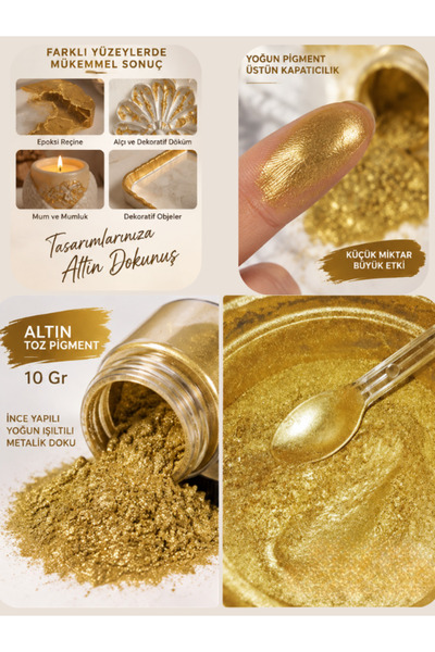 Sirius Hobi Epoksi Metalik Toz Gold Pigment Boya 10 gr