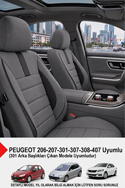 GM-DESIGN Oniks Füme Oto Koltuk Kılıfı (PEUGEOT 206-207-208-306-307-407 Uyumlu)