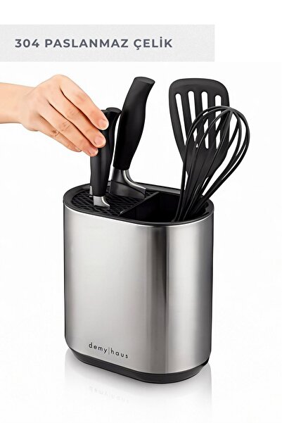 Demy Haus Stainless Steel Kitchen Organizer Spoon Holder Knife Holder |   2-in-1 Countertop Organizer