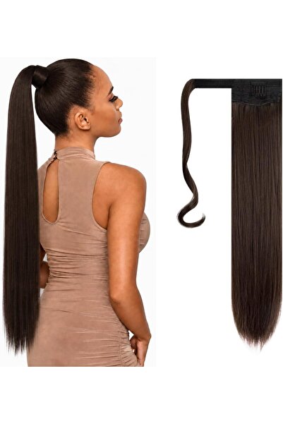 Estelle Long Straight Ponytail Extension Wrap Around Off Black Synthetic Hair...