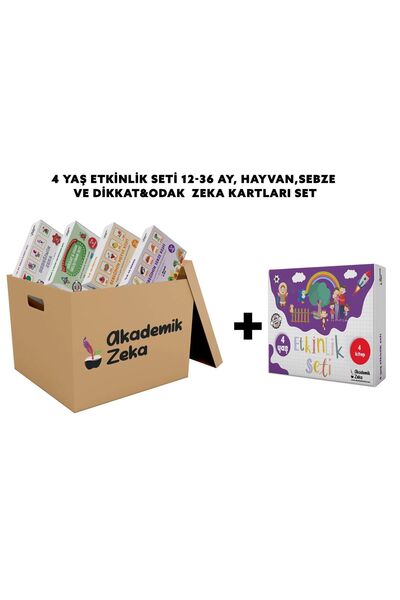 akademik zeka 4 yaş Etkinlik Seti , 12-36 Ay, Dikkat&Odak Geliştirme, Sebzele...