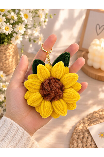 Ayçiçeği şönil anahtarlık charm 🌻