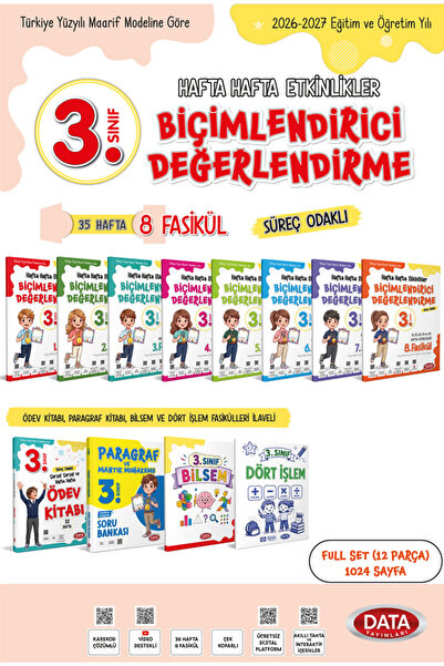 Data Yayınları 3.SINIF BİÇİMLENDİRİCİ DEĞERLENDİRME HAFTA HAFTA DERGİ SETİ