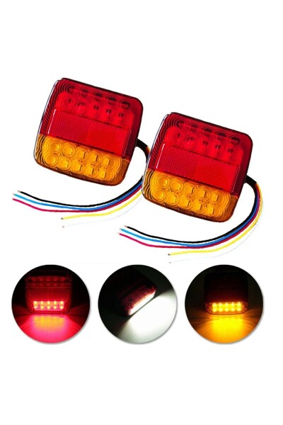 Choice 2X 12V 26LED أضواء مقطورة غاطسة، أضواء توقف وذيل وإشارة انعطاف ولوحة أ...