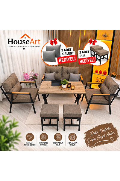 HouseART MİLA ,Model, Balkon, Bahçe, Cafe, Metal Koltuk Takımı, Bahçe Takımı ...