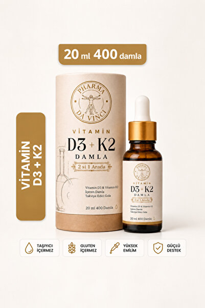 PharmaDaVinci Vitamin D3 K2 2'si 1 Arada Damla