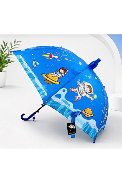 synshop Kawai Erkek Çocuk Şemsiye Uzay Astronot Roket Bardaklı Düdüklü UV Kor...