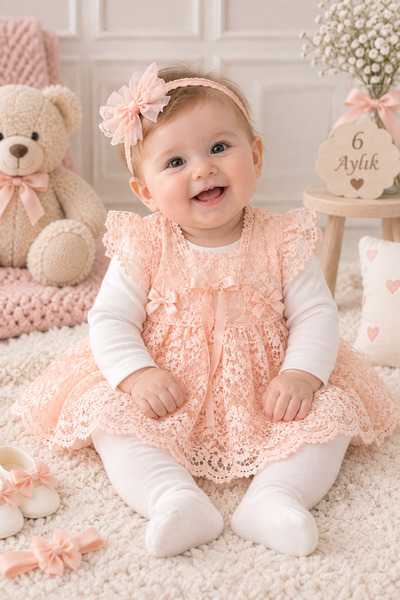 Petite Ponpon Baby Yeni Model Kız Bebek0-6Ay Yenidoğan Elbise 6'Lı Mevlütlük ...