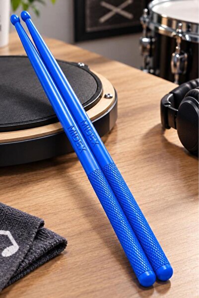 Midex Gfk-801Bl 5A Drumsticks Unbreakable Polyemid Blue Color Drum Stick 5A D...