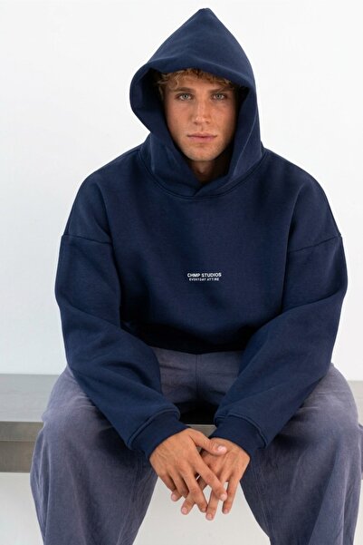 The Champ Clothing Erkek Oversize Sweatshirt Hoodie CHMP STUDIOS Baskılı Laci...