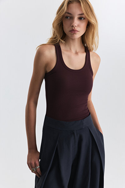 Antioch Burgundy Corded Strap Women's Tank Top