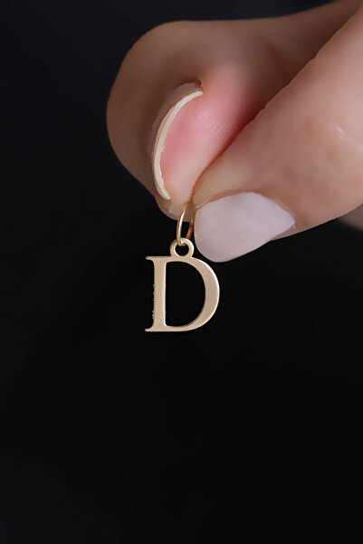 Bayar Gold 14 Ayar Altın D Harf Sade Kolye Ucu