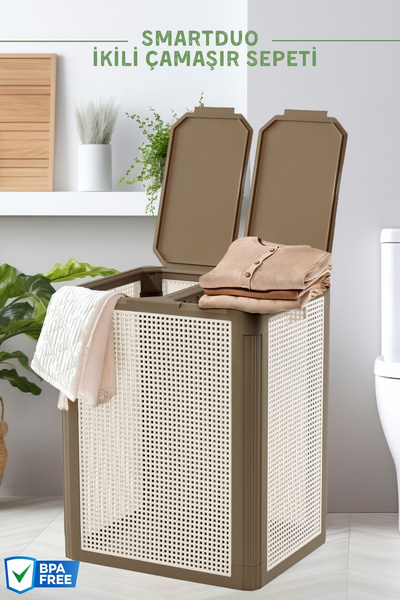 Nandy Home SmartDuo İki Bölmeli Çamaşır Sepeti 84Lt.