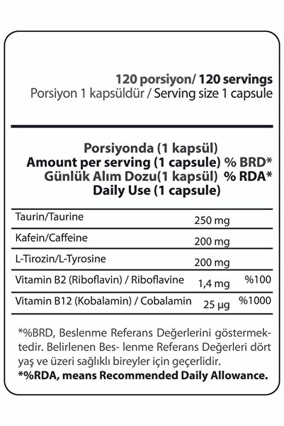 Hardline Caffeine 2T 120 kapsül