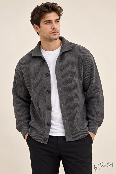 Tarz Cool Herren-Cardigan mit Knopfleiste und normaler Passform