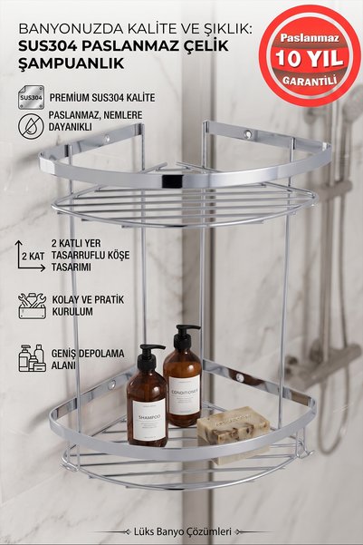 BanyomHome Clk Stainless Steel Sus304 Quality Zerrin 2-Piece Shampoo Dispense...