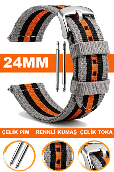 COBRA 24mm Saatlerle Uyumlu Nato Kumaş Teksil Saat Kordonu Kayışı F32GR