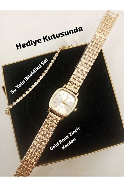 Ricardo HEDİYE KUTUSUNDA , Diamont Still Kadın Kol Saati Oval Kare Vintage Go...