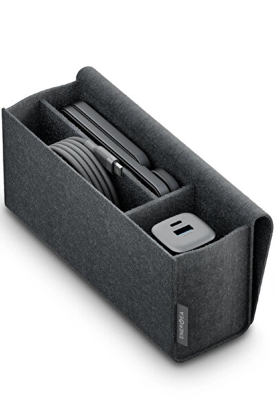 Energea Essential Kit GaN 35W Adaptör 3in1 Kablosuz Şarj Standı ve 100W Type-C to Type-C Kablolu Set