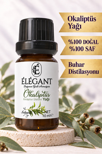 Elegant Okaliptüs Yağı 10 ml - %100 Saf Ve Doğal - Aromaterapi, Esansiyel, Uç...