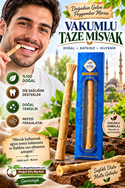 sewak al-haşimi Natural Vacuumed Fresh Miswak Traditional Care for Oral and D...