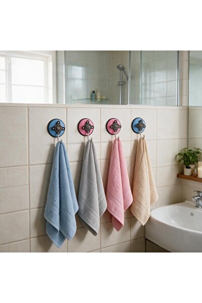 AVA Set 4 Cârlige cu Ventuză Snap Hook, Metalice, Fără Găurire, pentru Baie ș...