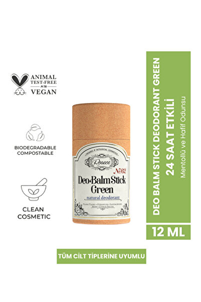 Rosece Mini Deo Balm Stick - Green | Doğal Koltukaltı Deodorant Roll On Vegan...