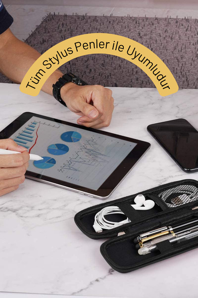 Fuchsia Stylus Kalem Kılıfı Dokunmatik Kalemler Için Bölmeli Eva Korumalı Taşıma Çantası