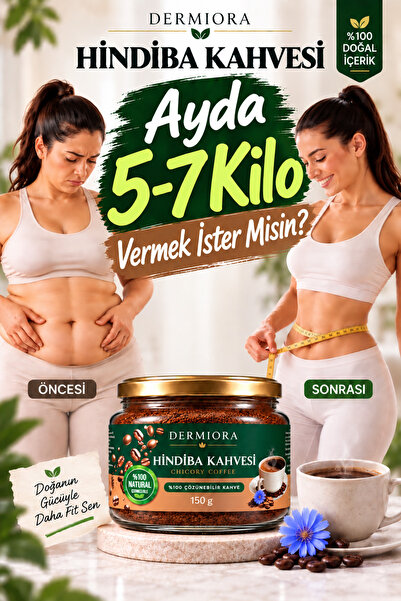 Dermiora Hindiba Kahvesi Yumuşak İçim Kafeinsiz Detox Kahve 1 Aylık - (60 kul...