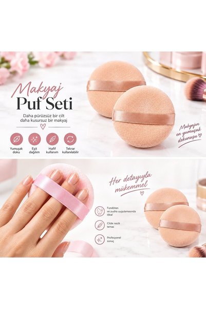 Piraye Shop Yüz ve Vücut Pudra Aydınlatıcı Toz Makyaj Ürün Süngeri Yumuşak Ka...