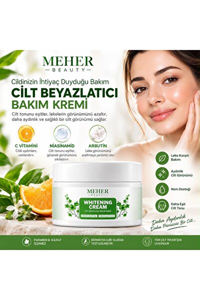 MEHER BEAUTY Beyazlatıcı Krem, Yüz, Vücut Ve Için Leke Ve Kararma Giderici Kr...