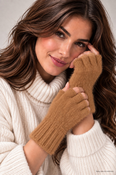 ZERAMİNE Women's Plush Short Finger Gloves